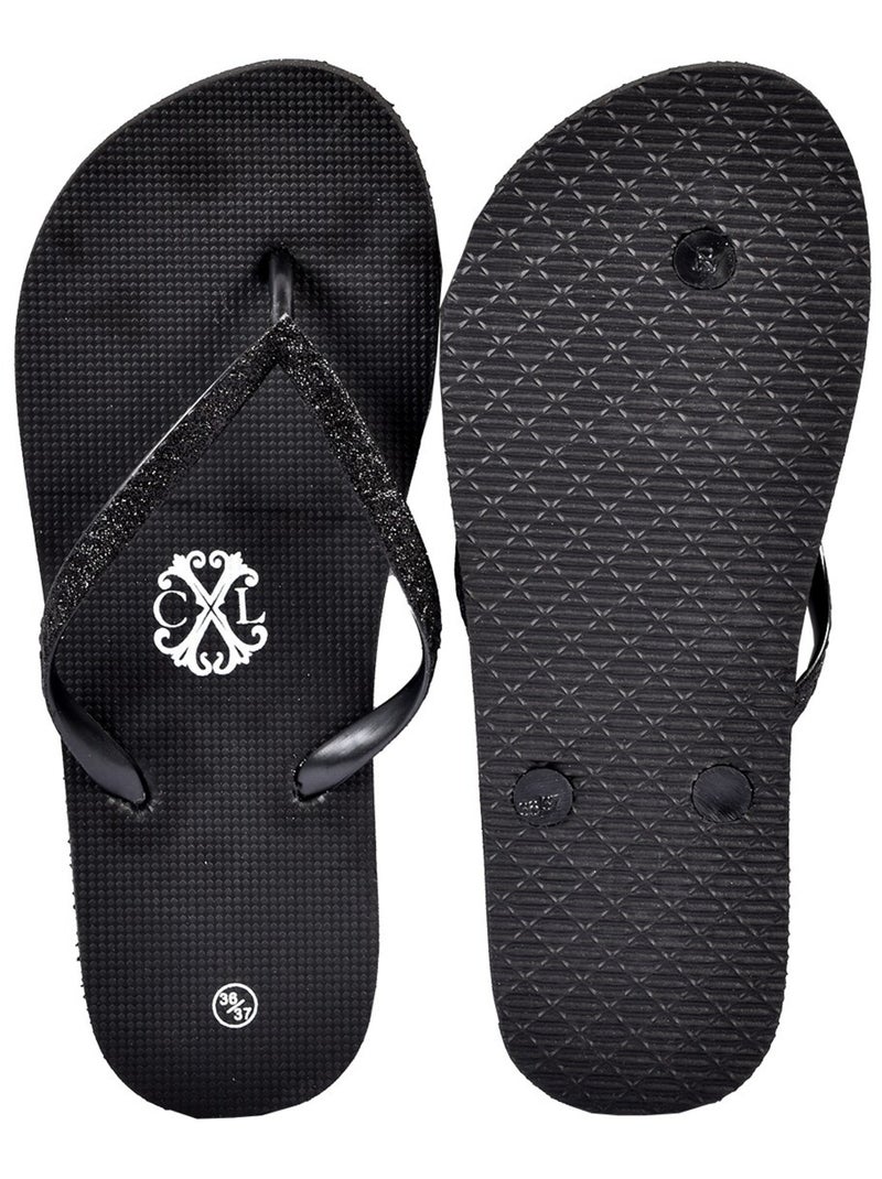 Tong Femme CXL By LACROIX GLITTER Noir - Kiabi