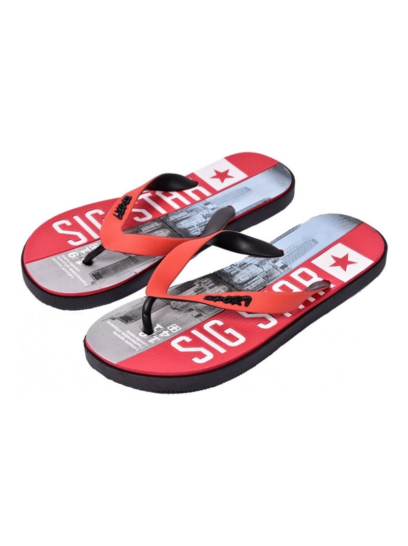 Tong Homme Mode Rouge - Kiabi