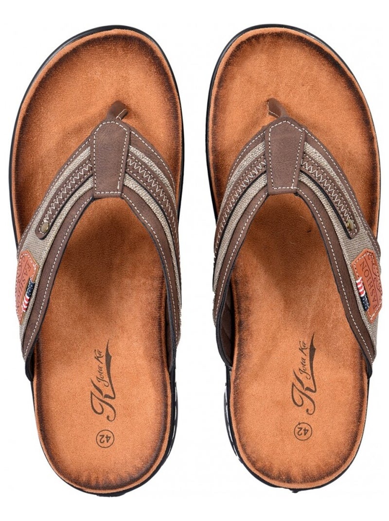 Tong Homme PREMIUM Marron - Kiabi