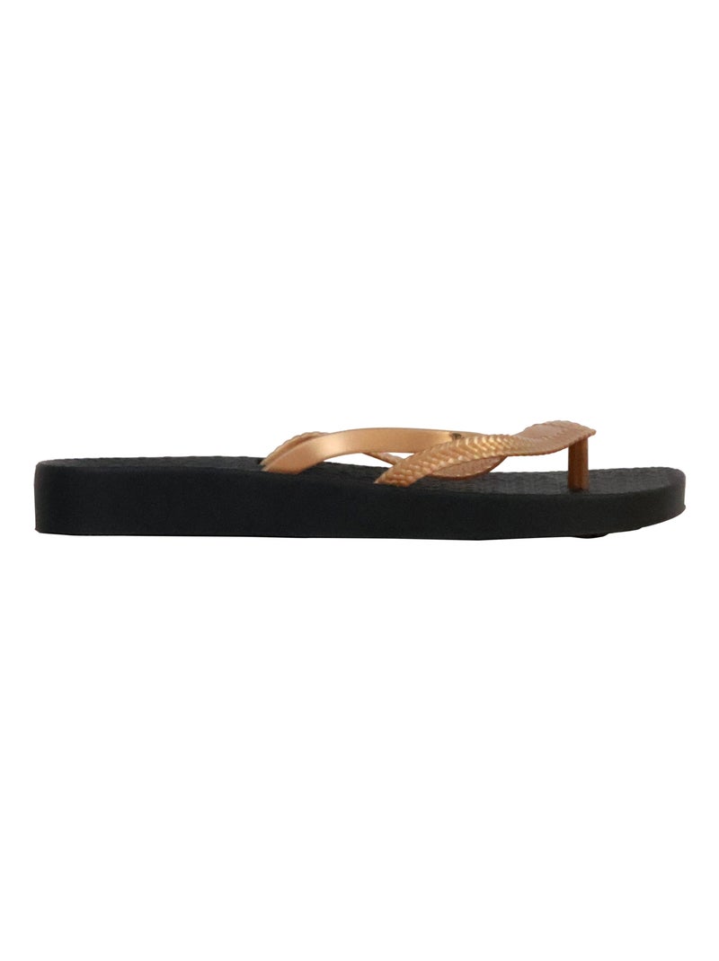 Tong Ipanema Bossa Soft Noir Doré - Kiabi