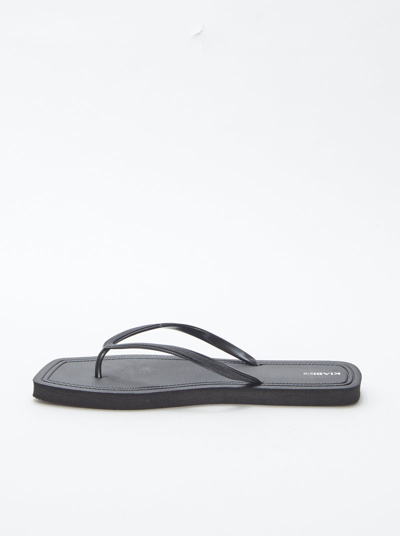 Tongs à bout carré avec détails brillants NOIR - Kiabi