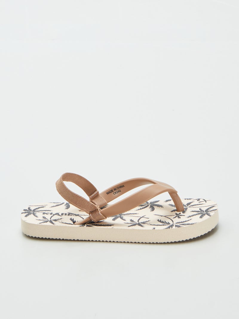 Tongs à motif Beige - Kiabi