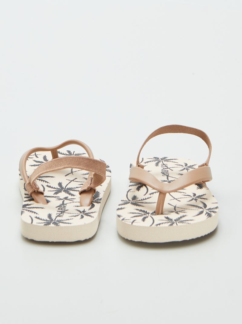 Tongs à motif Beige - Kiabi