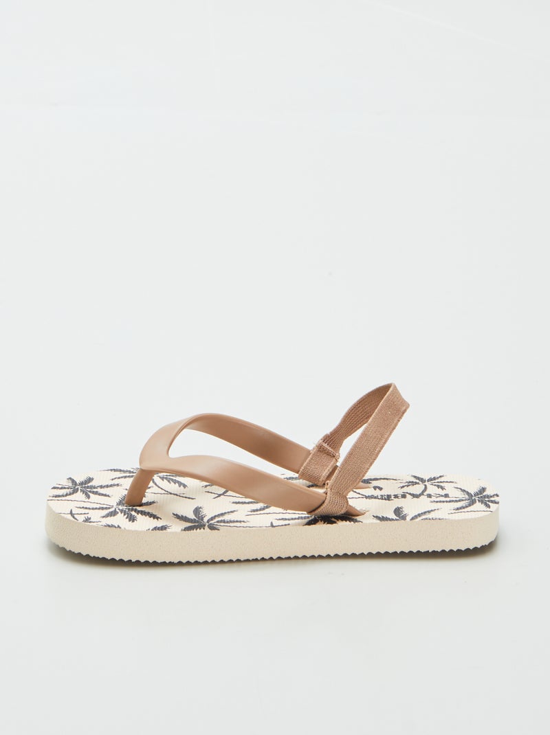 Tongs à motif Beige - Kiabi