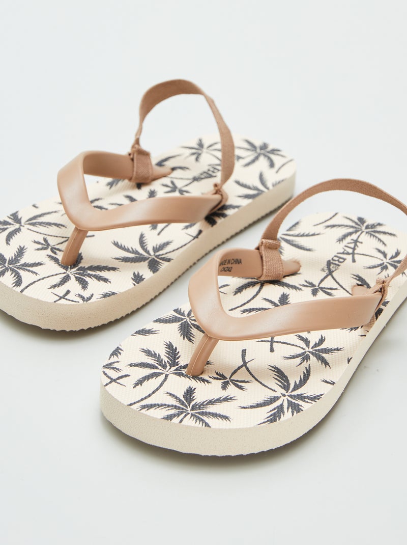 Tongs à motif Beige - Kiabi