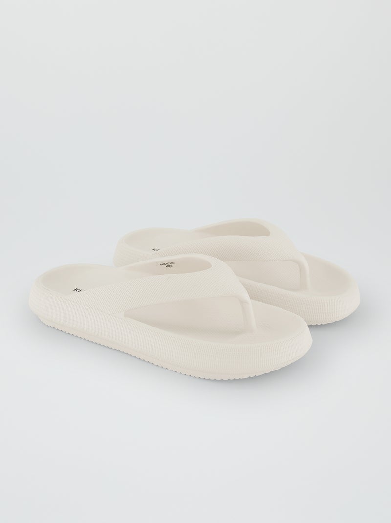 Tongs à semelles épaisses Beige - Kiabi