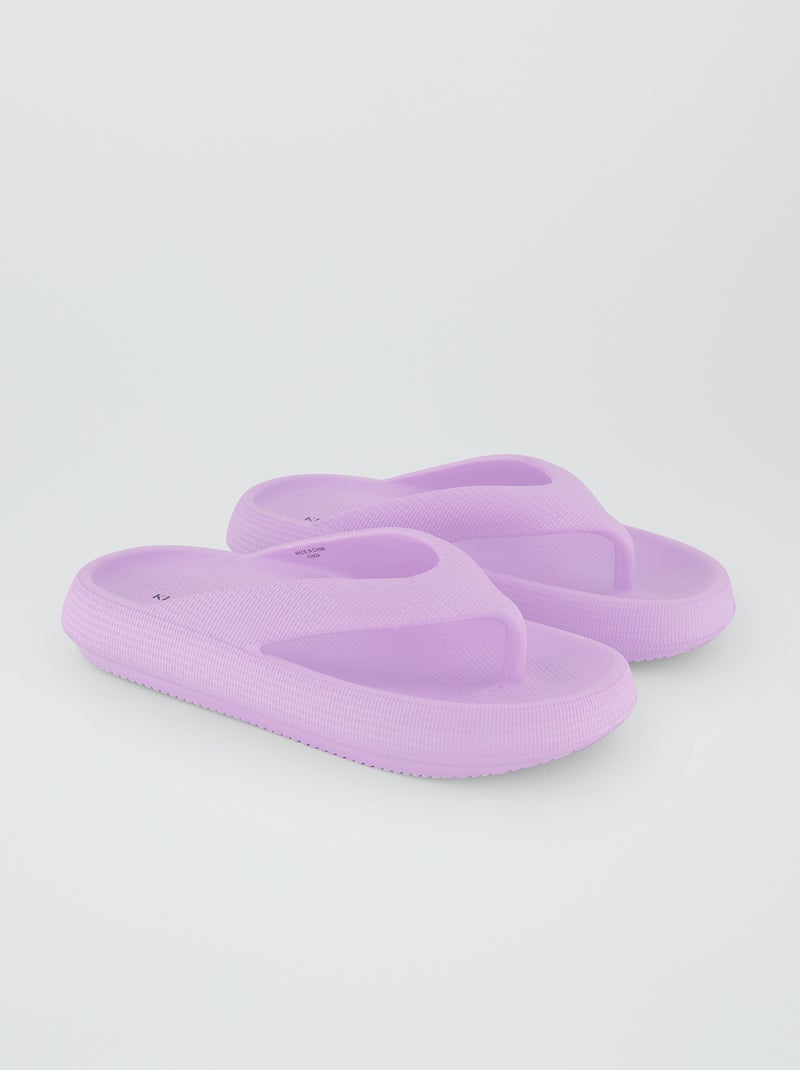 Tongs à semelles épaisses Violet - Kiabi