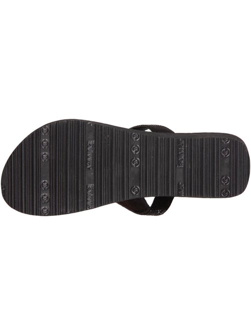 Tongs à talon 4 cm, tiges larges et perlées  isotoner - Kiabi