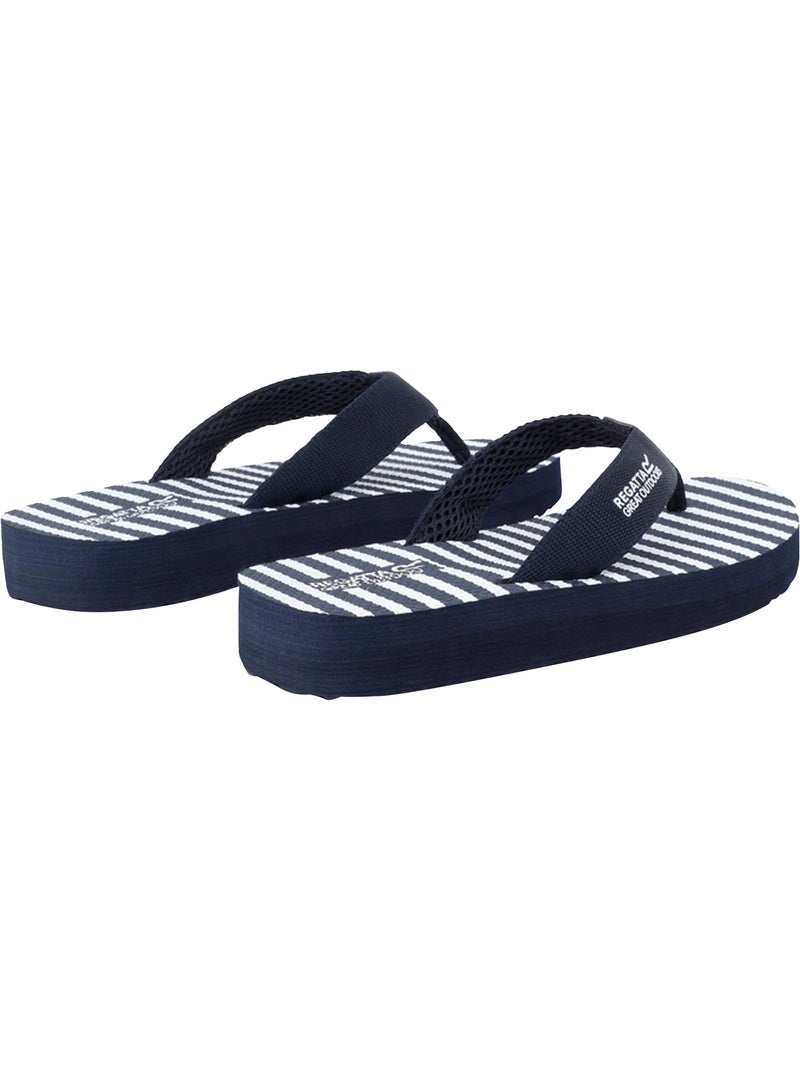 Tongs à talon compensé catarina - regatta Bleu Blanc - Kiabi