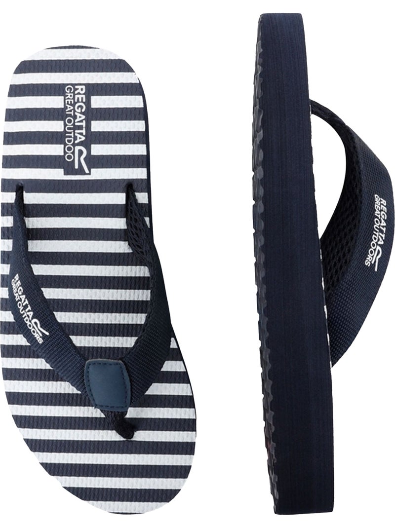 Tongs à talon compensé catarina - regatta Bleu Blanc - Kiabi