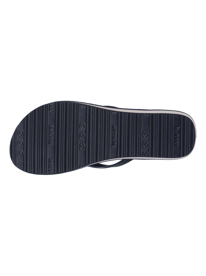 Tongs à talon de 4 cm, confortables et légères  Isotoner Bleu marine - Kiabi