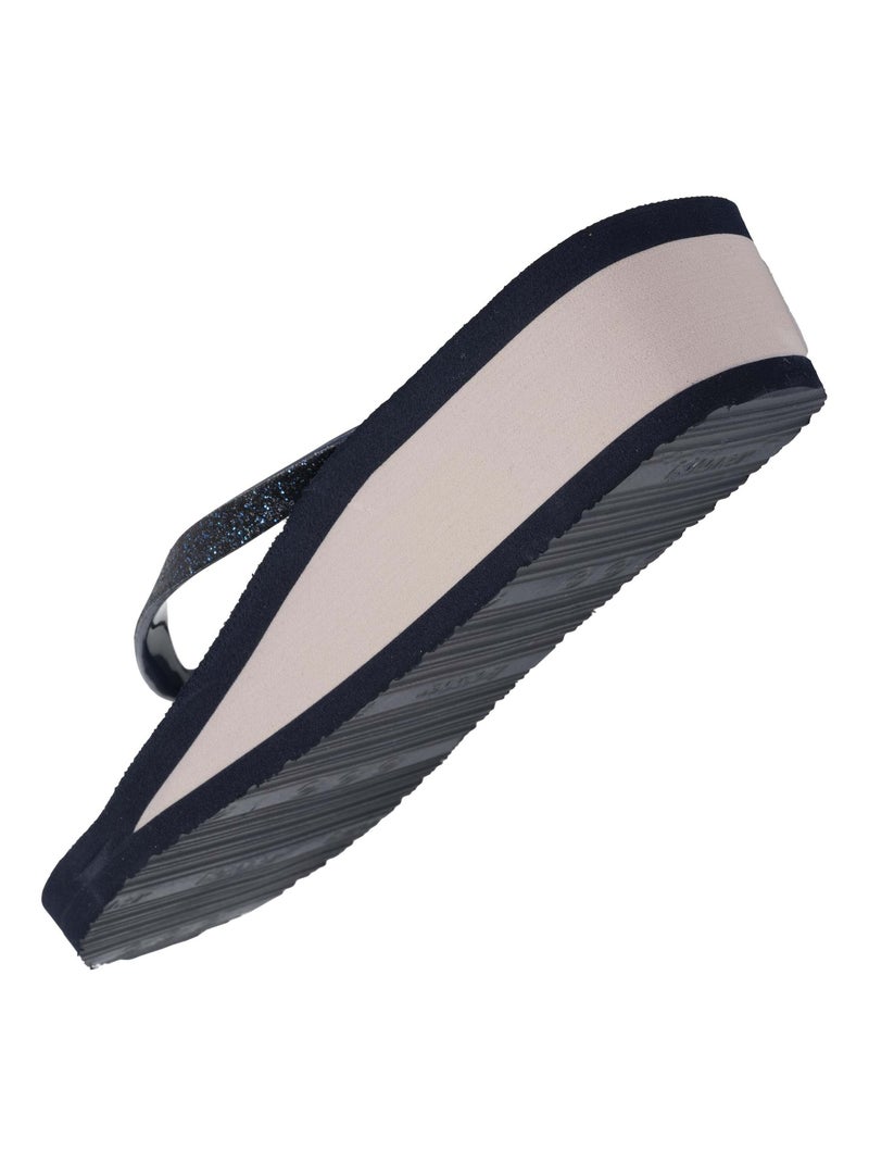 Tongs à talon de 4 cm, confortables et légères  Isotoner Bleu marine - Kiabi