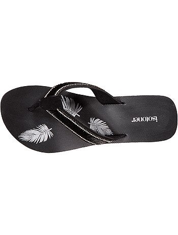 Tongs talon 4 cm, semelle confortable et légère, sandale de plage, piscine Isotoner