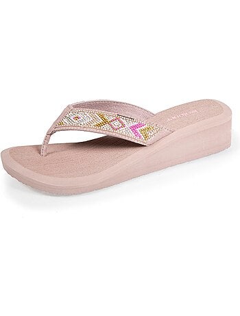 Tongs à talon de 4 cm, confortables et légères Isotoner