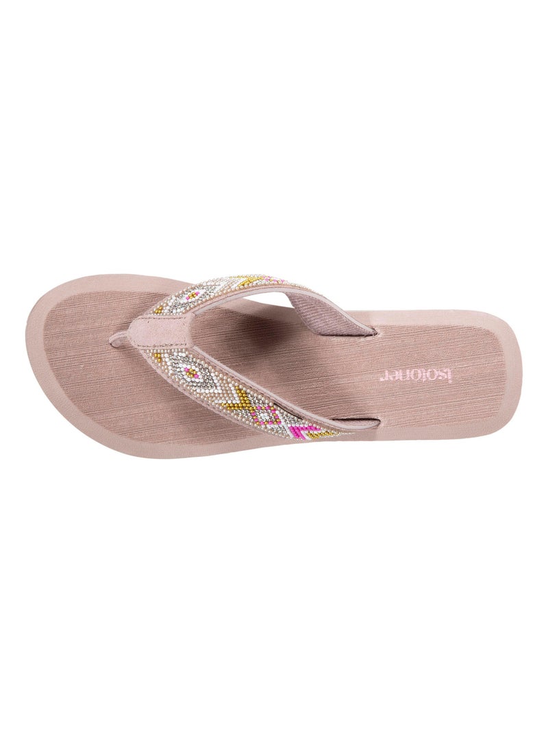 Tongs à talon de 4 cm, confortables et légères  Isotoner Taupe - Kiabi