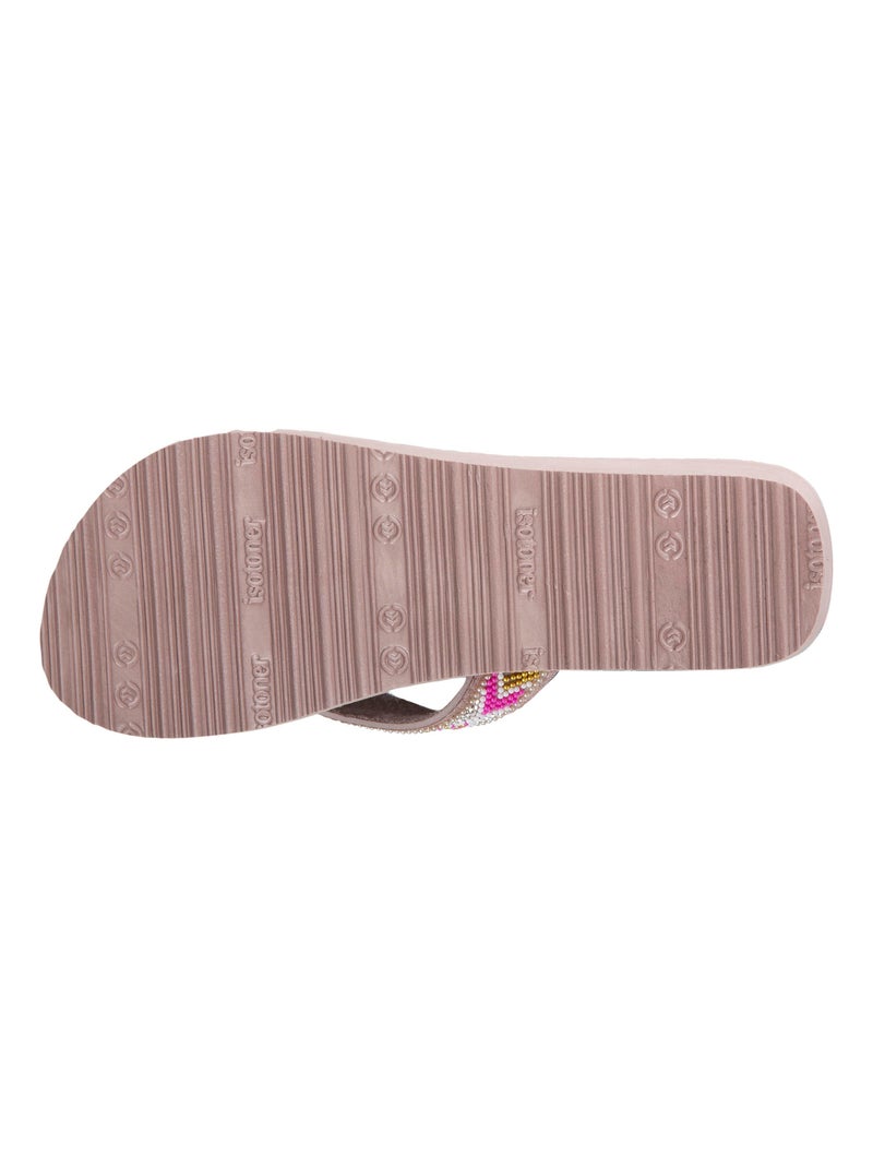 Tongs à talon de 4 cm, confortables et légères  Isotoner Taupe - Kiabi