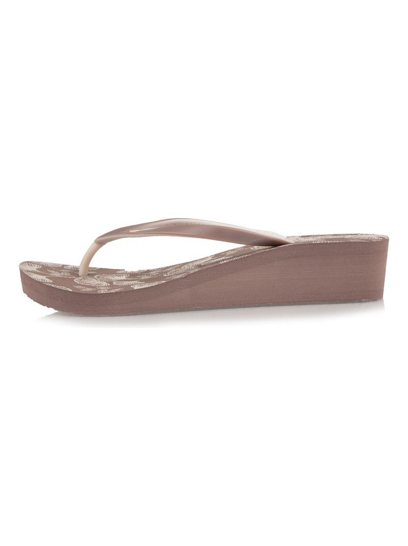Tongs à talon de 4 cm, confortables et légères  Isotoner Taupe - Kiabi