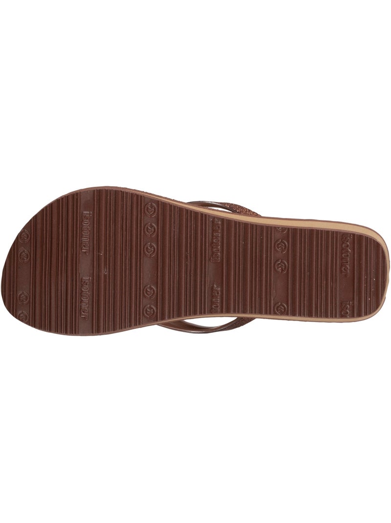 Tongs à talon de 4 cm, ultra confortables  isotoner Marron - Kiabi