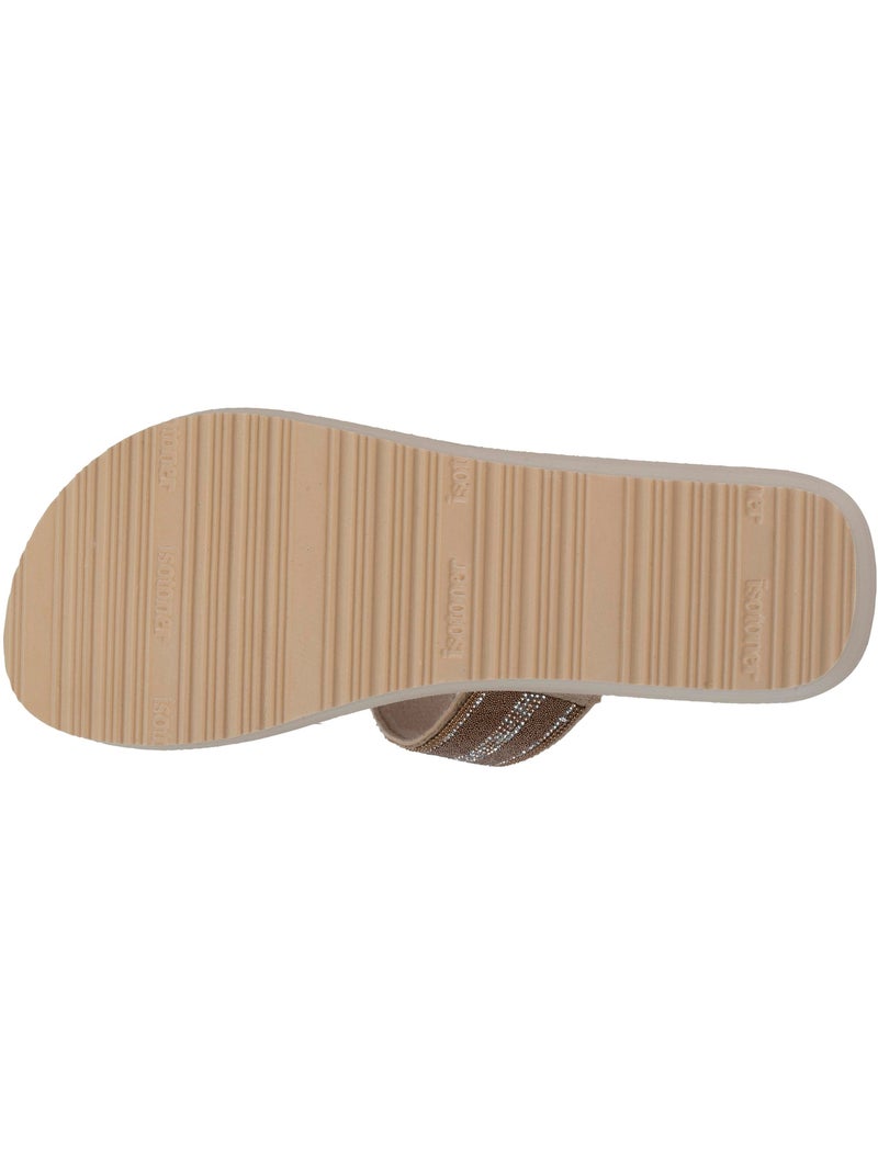 Tongs à talon de 4cm ultra confortables  isotoner Beige - Kiabi