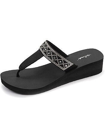 Tongs à talon de 4cm ultra confortables isotoner
