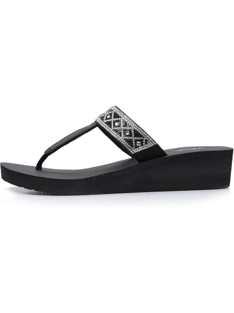 Tongs à talon de 4cm ultra confortables  isotoner Noir - Kiabi