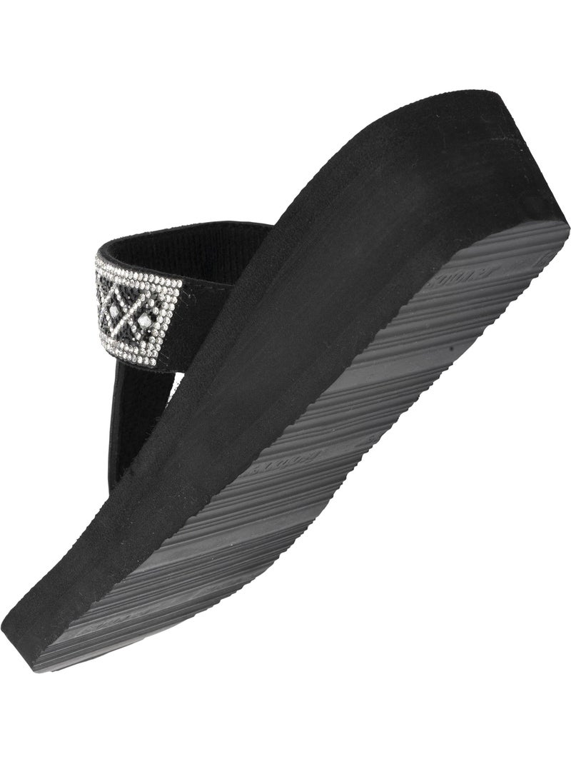 Tongs à talon de 4cm ultra confortables  isotoner Noir - Kiabi