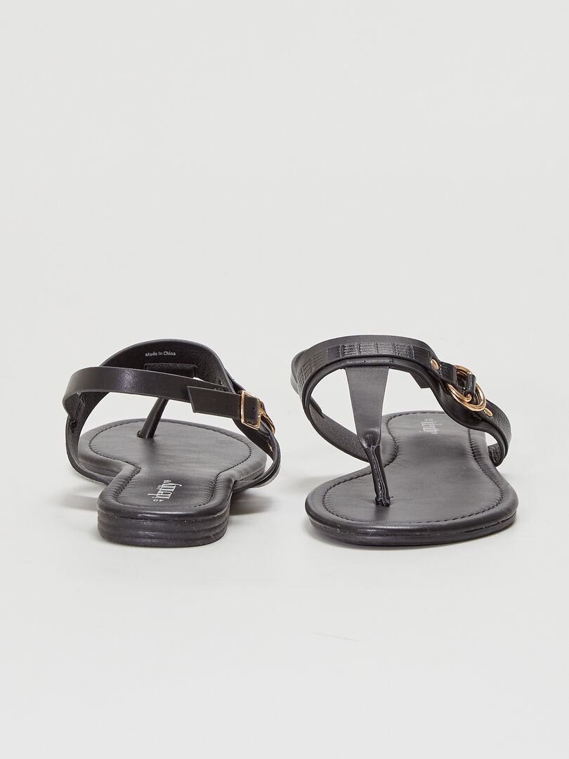 Tongs avec bride de maintien noir - Kiabi