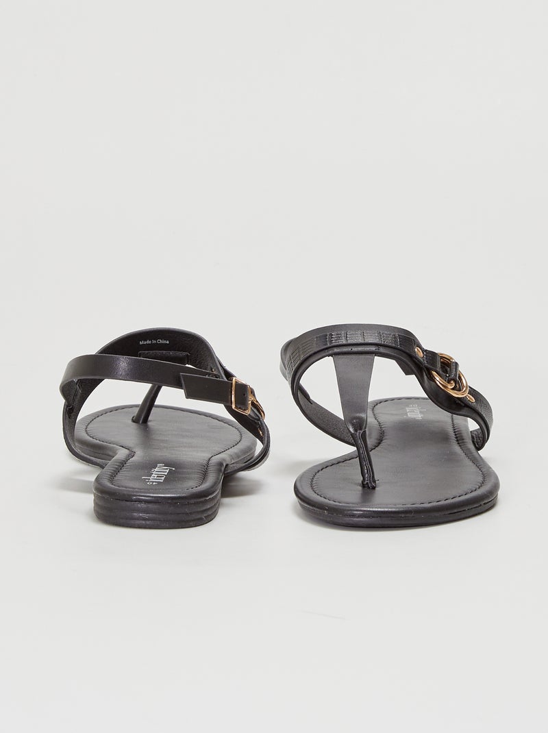 Tongs avec bride de maintien noir - Kiabi
