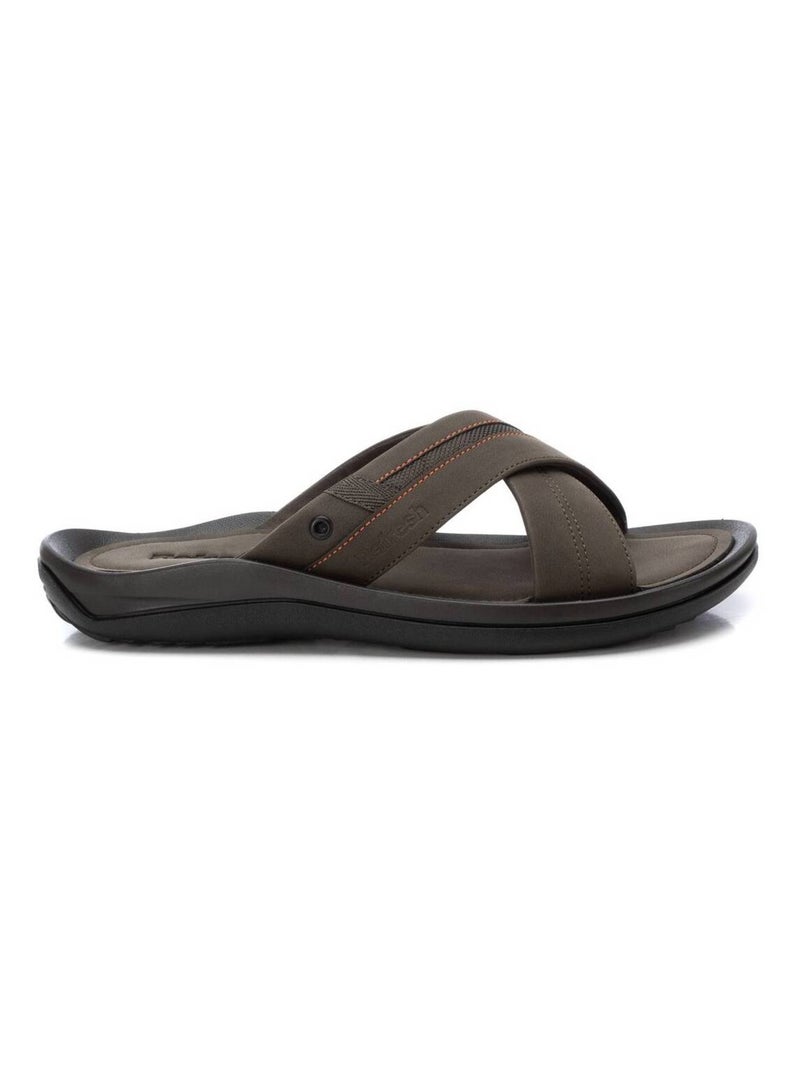 Tongs basses avec bride arrière Kaki - Kiabi