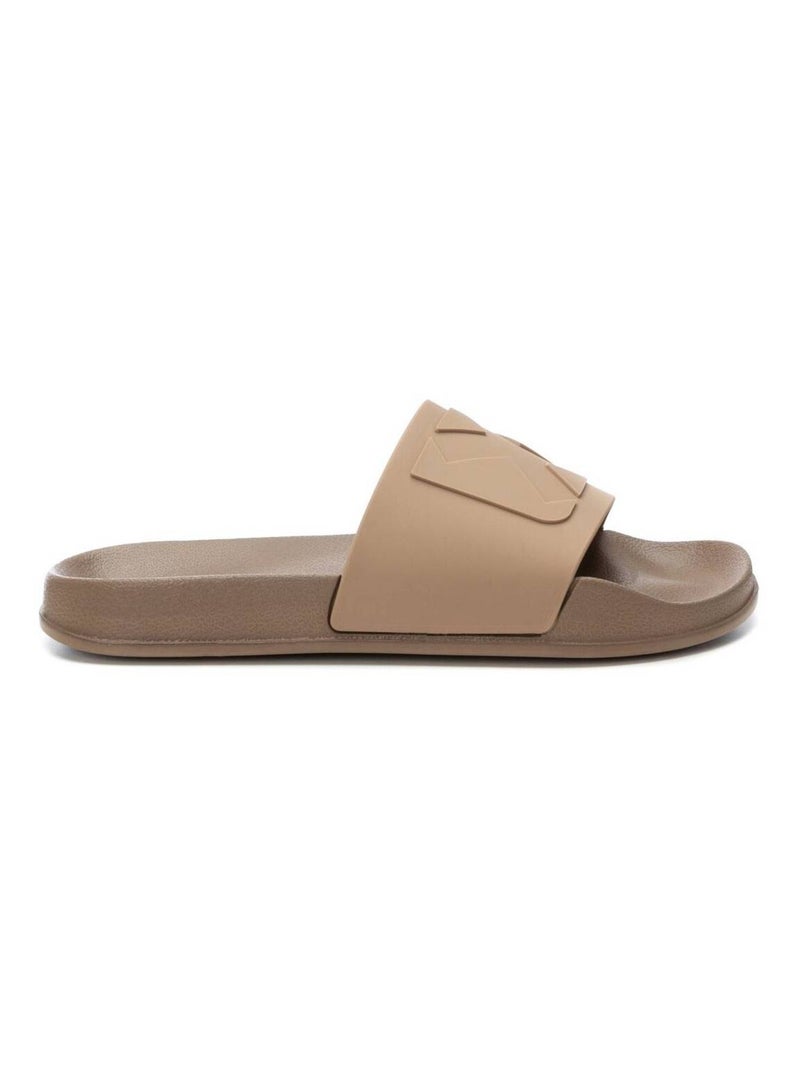 Tongs basses avec bride arrière Taupe - Kiabi