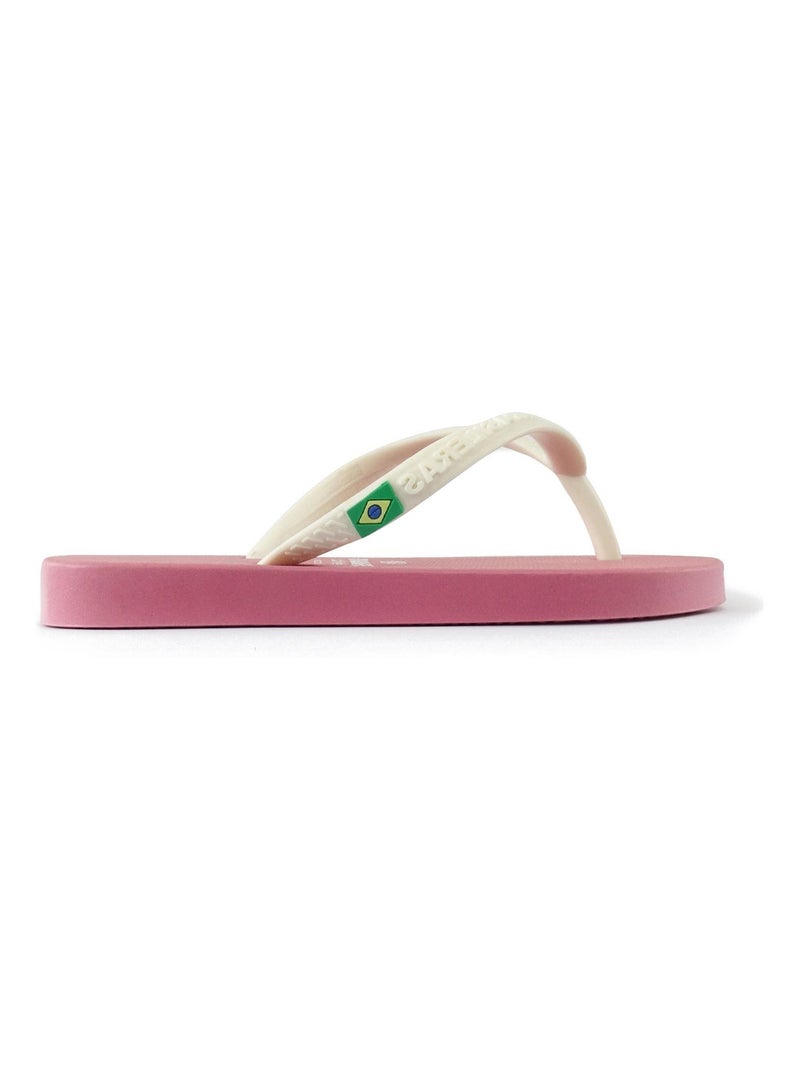 Tongs Brasileras pour enfants avec semelle en gomme Blanc Rose Blanc - Kiabi