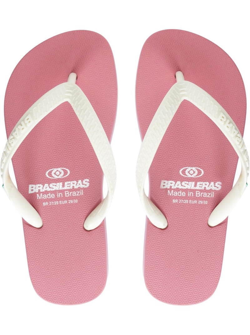 Tongs Brasileras pour enfants avec semelle en gomme Blanc Rose Blanc - Kiabi
