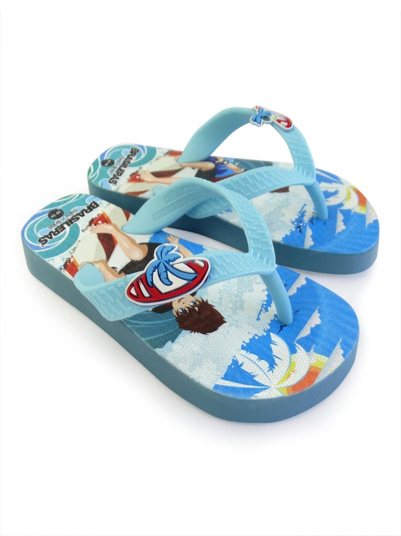 Tongs Brasileras pour enfants avec semelle en gomme Bleu clair - Kiabi
