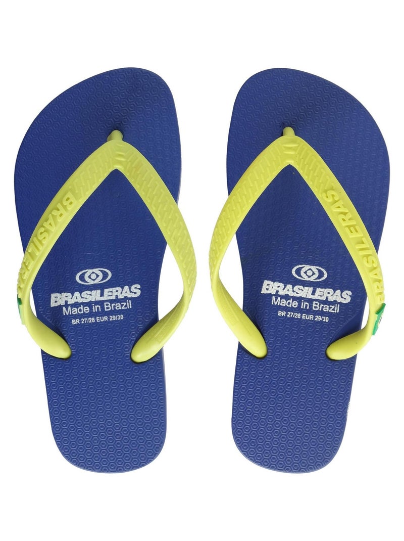 Tongs Brasileras pour enfants avec semelle en gomme Bleu Jaune - Kiabi