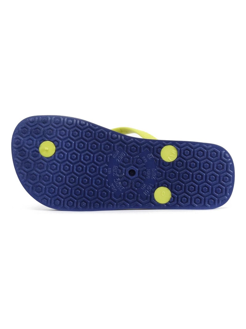 Tongs Brasileras pour enfants avec semelle en gomme Bleu Jaune - Kiabi