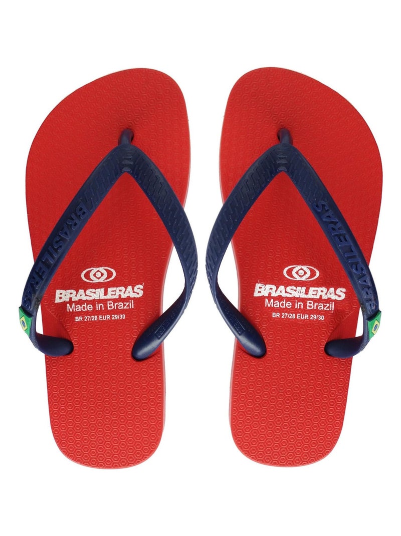 Tongs Brasileras pour enfants avec semelle en gomme Bleu Rouge - Kiabi