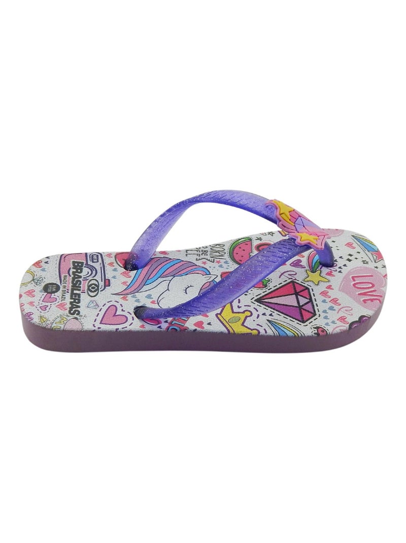 Tongs Brasileras pour enfants Brasileras semelle en gomme Mauve lilas - Kiabi