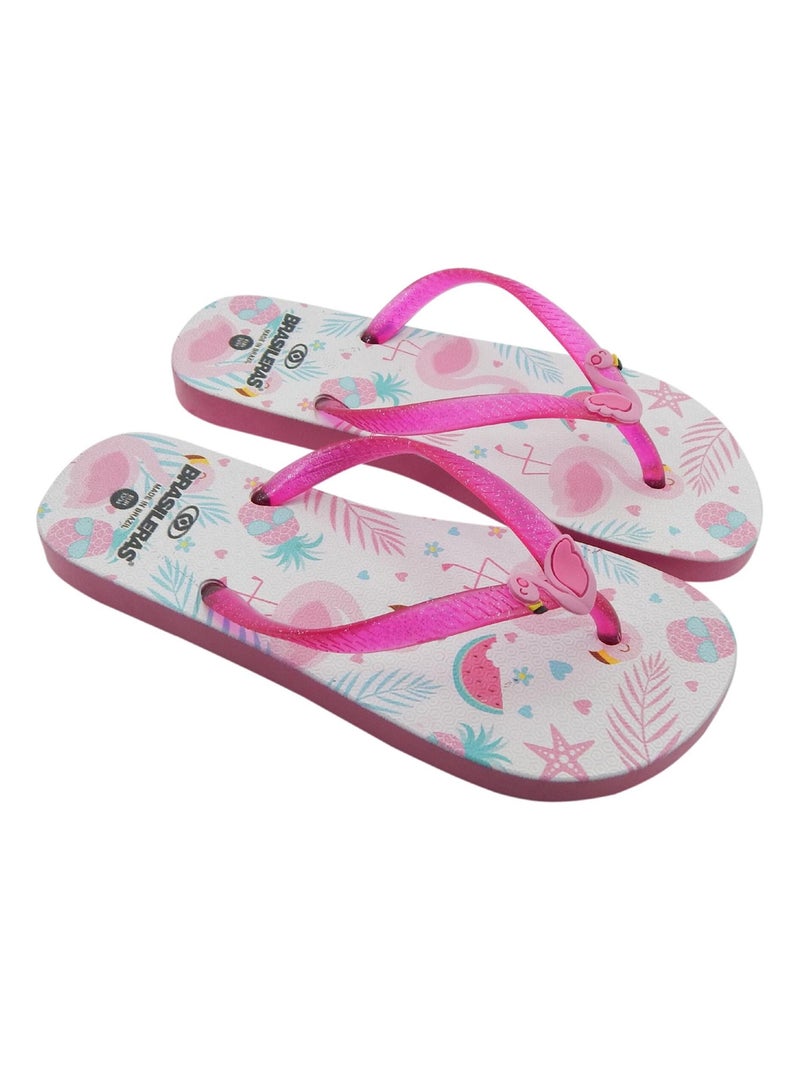 Tongs Brasileras pour enfants Brasileras semelle en gomme Rose fushia - Kiabi
