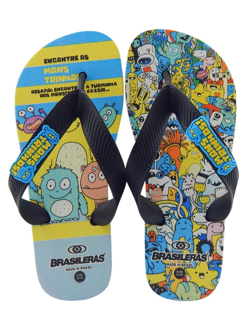 Tongs Brasileras pour enfants, semelle en gomme Noir - Kiabi