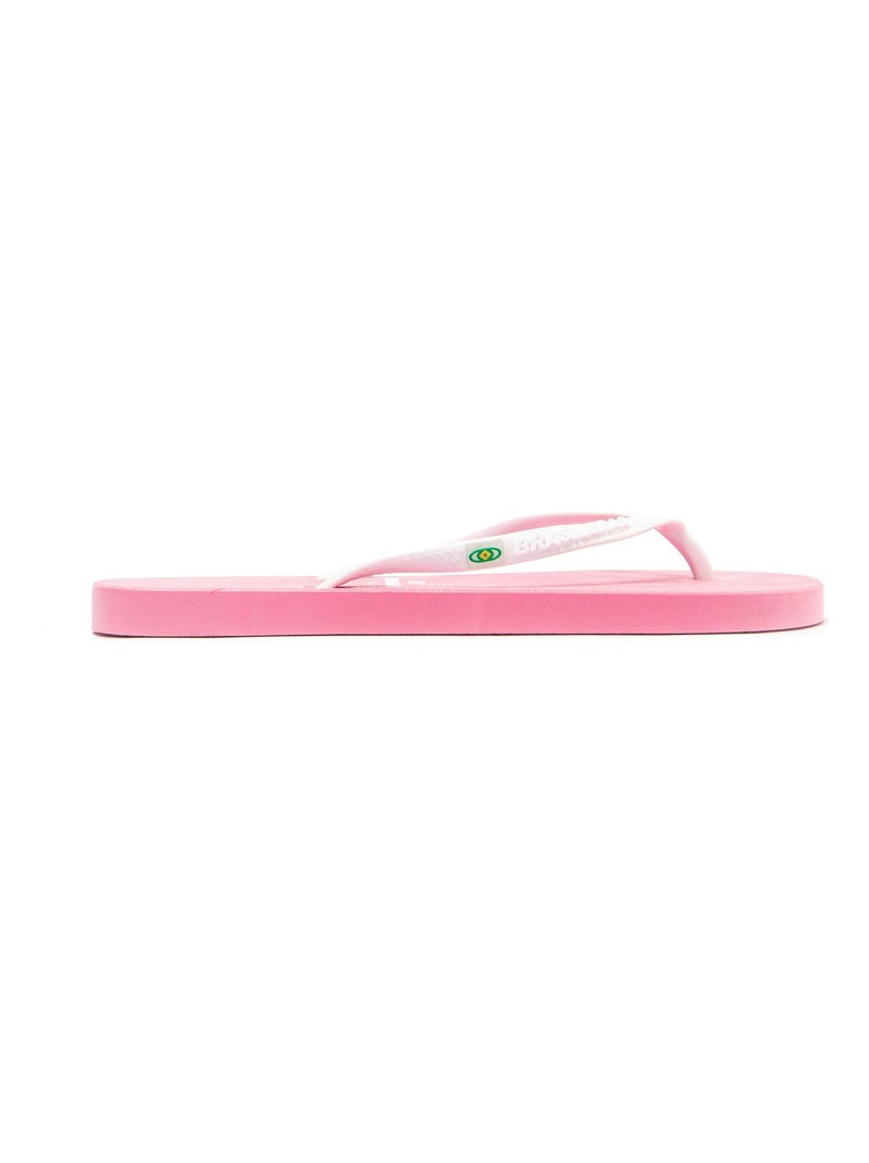 Tongs Brasileras pour femme avec semelle en gomme antidérapante Blanc Rose - Kiabi