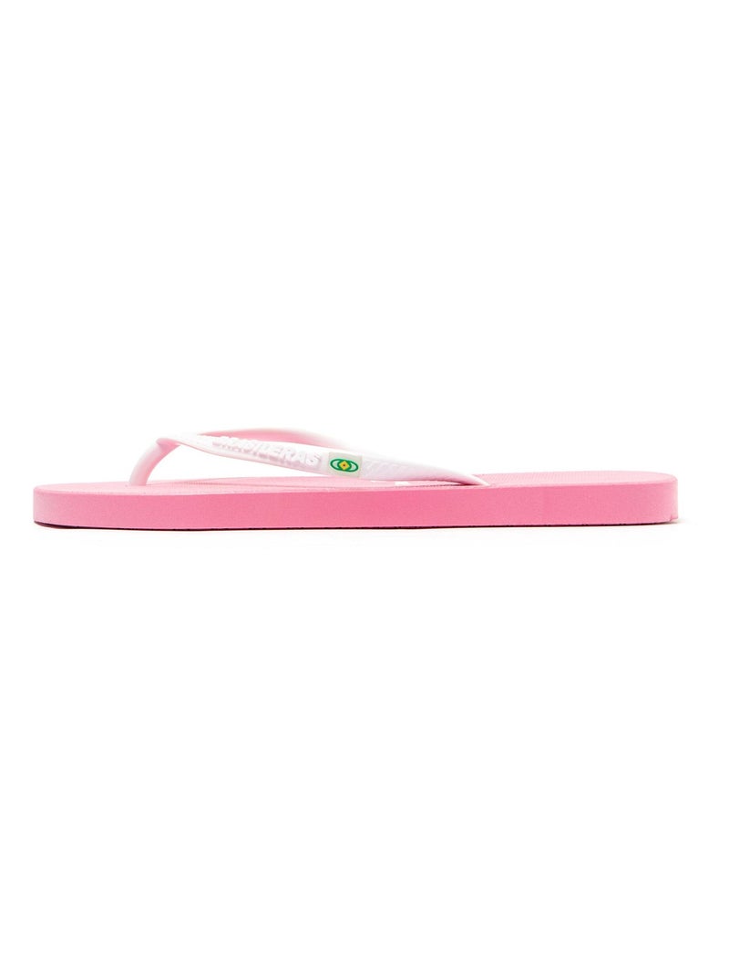 Tongs Brasileras pour femme avec semelle en gomme antidérapante Blanc Rose - Kiabi