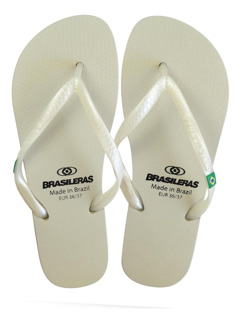 Tongs Brasileras pour femme avec semelle en gomme Argenté - Kiabi