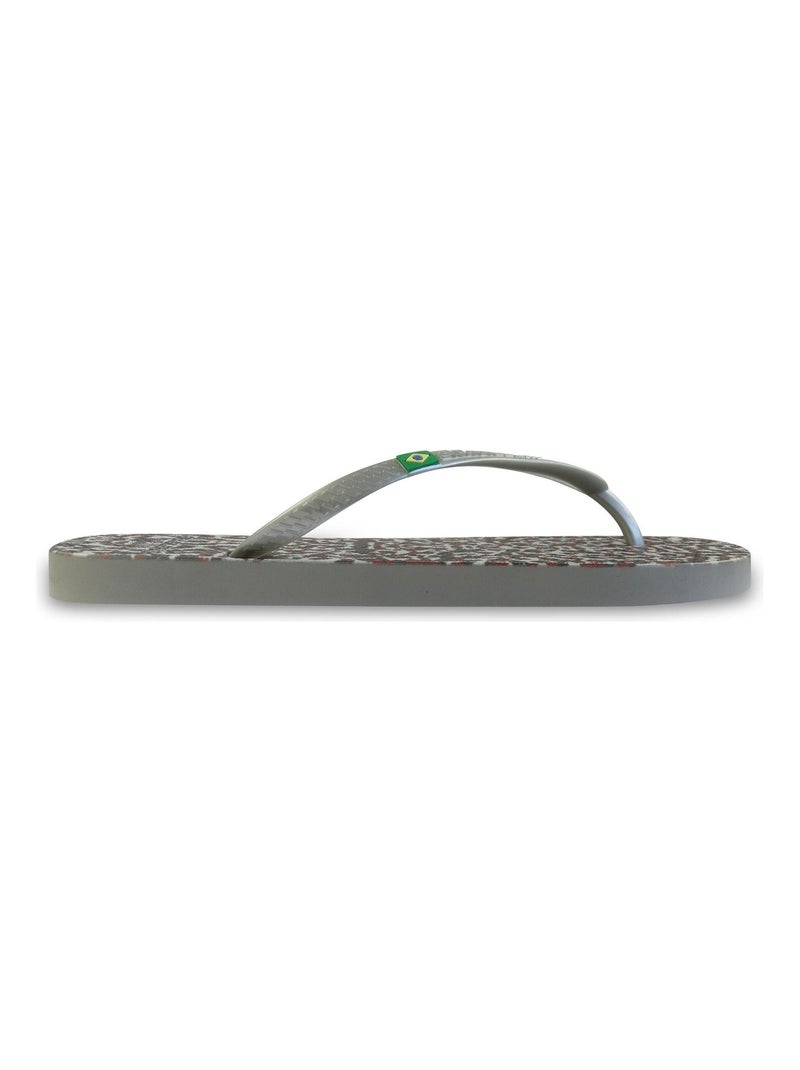 Tongs Brasileras pour femme avec semelle en gomme Argenté - Kiabi
