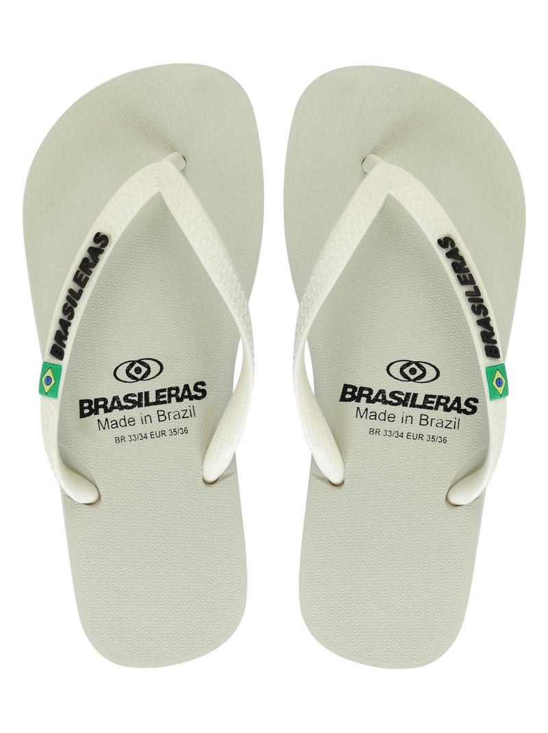 Tongs Brasileras pour femme avec semelle en gomme Blanc - Kiabi