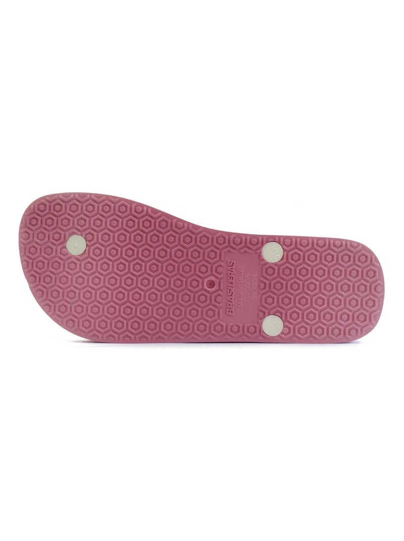Tongs Brasileras pour femme avec semelle en gomme Blanc Rose Blanc - Kiabi