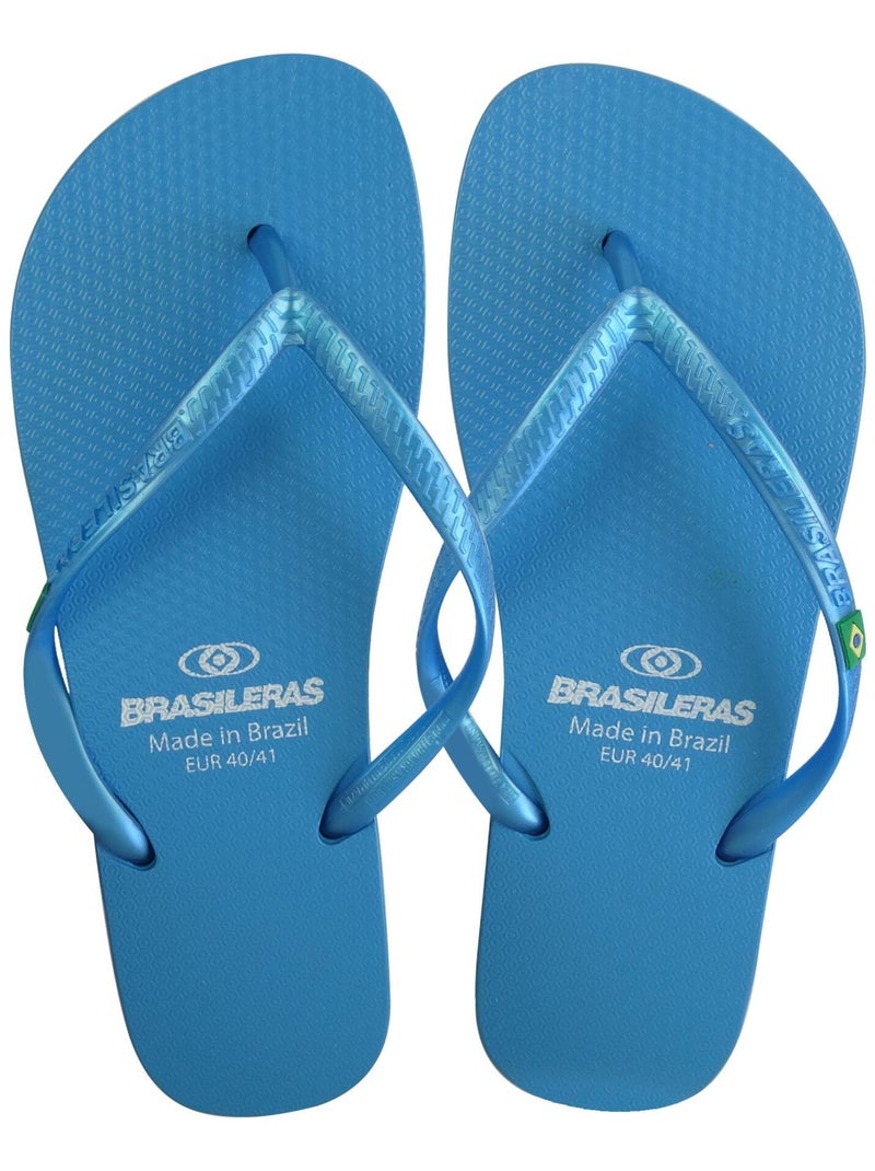 Tongs Brasileras pour femme avec semelle en gomme Bleu clair - Kiabi