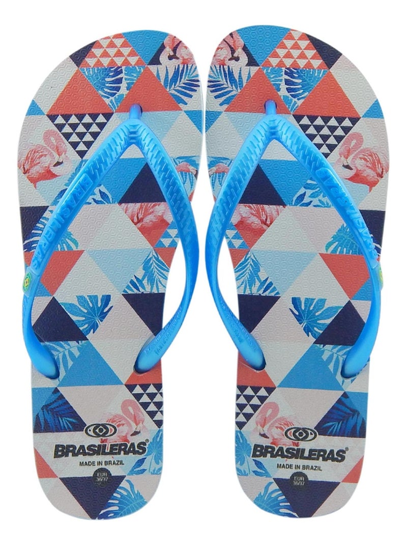 Tongs Brasileras pour femme avec semelle en gomme Bleu clair - Kiabi