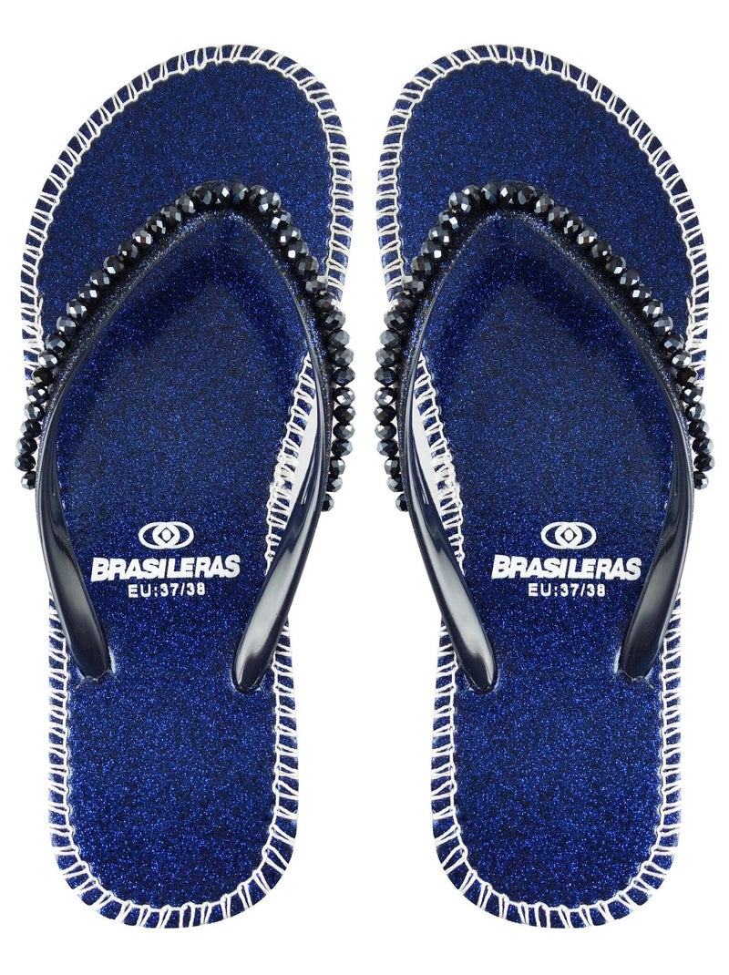 Tongs Brasileras pour femme avec semelle en gomme Bleu - Kiabi
