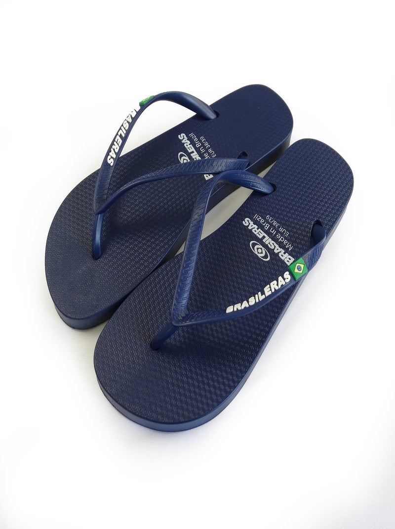 Tongs Brasileras pour femme avec semelle en gomme Bleu foncé - Kiabi