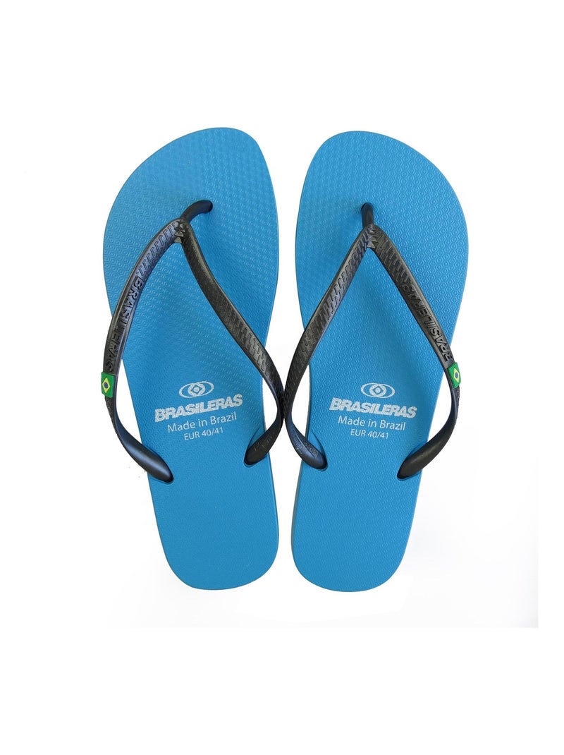 Tongs Brasileras pour femme avec semelle en gomme Bleu Noir - Kiabi